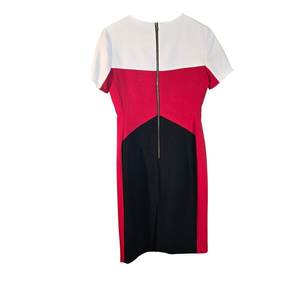 Anne Klein M/L Pink/.Black/White Color Block Bodycon Dress [0446] - Picture 3 of 13